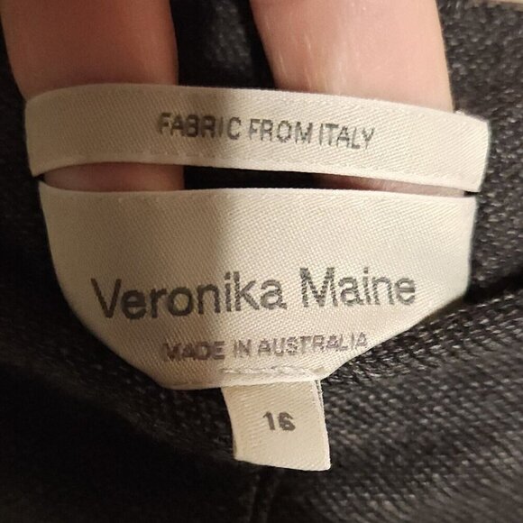 Veronika Maine Womens Wool Blend Grey Trouser 16 - Picture 5 of 7